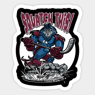 Squatch This Bigfoot Hockey Player Mascot Sticker